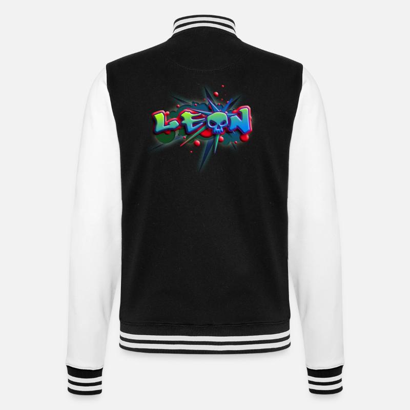 leon_a_012014 - College-Sweatjacke - Schwarz/Weiß