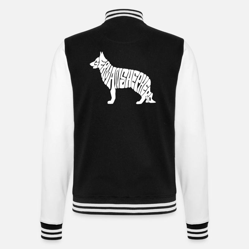german shepherd - College Sweat Jacket - black/white