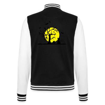 Halloween - Katze und Baum - College-Sweatjacke - Schwarz/Weiß - Hinten - Marisol (170cm)
