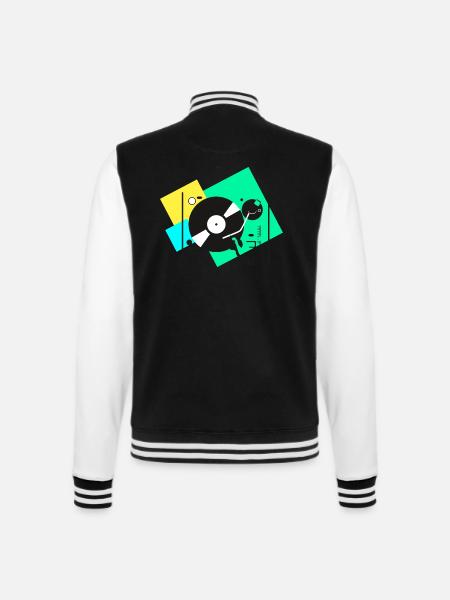 colorful turntables - College-Sweatjacke - Schwarz/Weiß