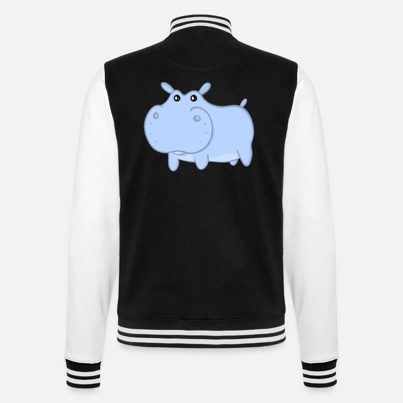 Henry das blaue Nilpferd - College-Sweatjacke - Schwarz/Weiß