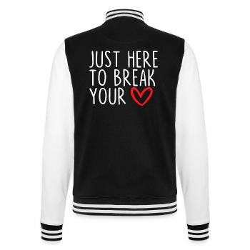 Just Here To Break Your Heart - College Sweat Jacket - black/white - Back - Marisol (170cm)