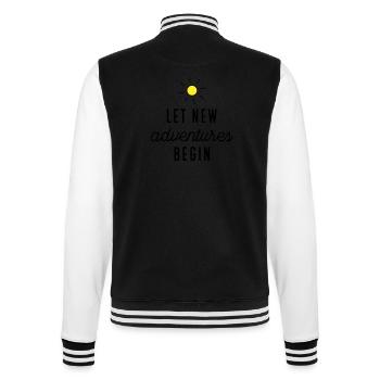 Abenteuer beziehungsweise Neuanfang - College-Sweatjacke - Schwarz/Weiß - Hinten - Marisol (170cm)