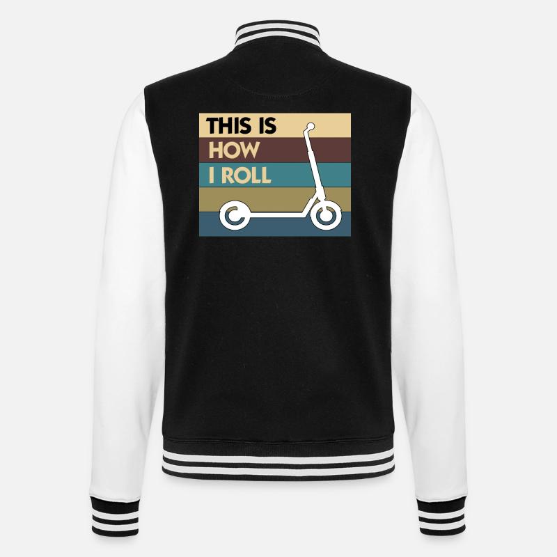 E-Scooter Roller Scooter - College-Sweatjacke - Schwarz/Weiß