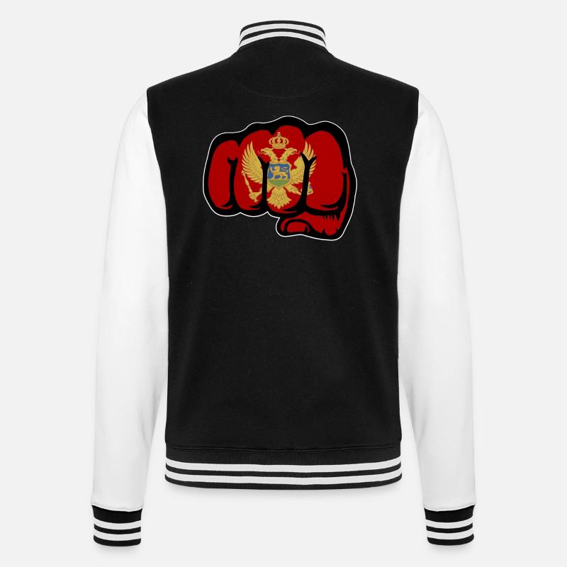 Poing du drapeau du Monténégro - Veste Teddy - noir/blanc