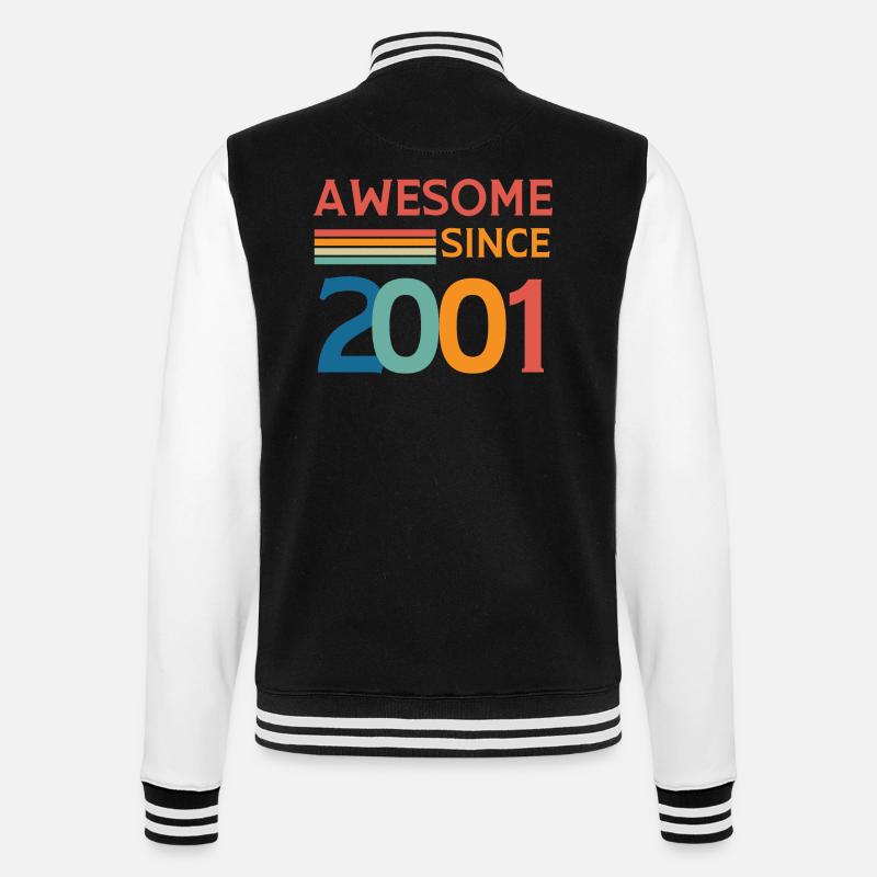 Awesome since 2001 - Veste Teddy - noir/blanc
