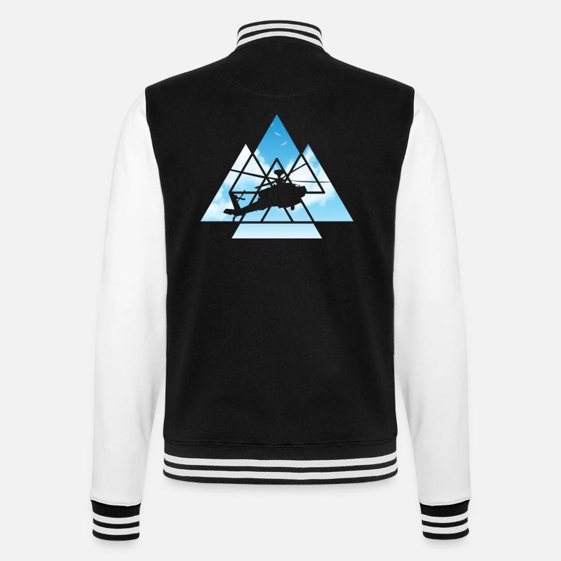 Helicopter Pilot Helicopter Triangle - College Sweat Jacket - black/white