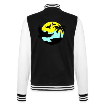 paradise birds 02 - College-Sweatjacke - Schwarz/Weiß - Hinten - Marisol (170cm)