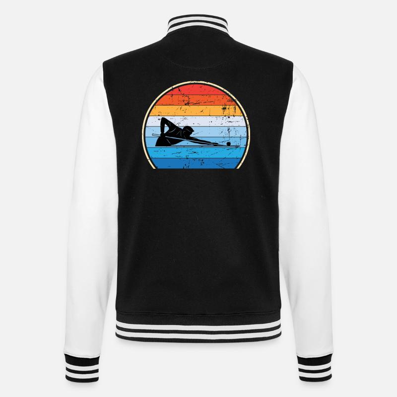 Retro Billard Snooker Pool Billard - College-Sweatjacke - Schwarz/Weiß
