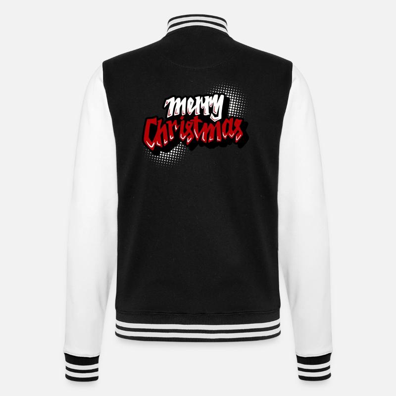 Merry Christmas Retro Script - College-Sweatjacke - Schwarz/Weiß
