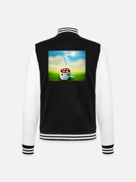 Autistic Art – von der Sonne geküsster Kaffee - College-Sweatjacke - Schwarz/Weiß