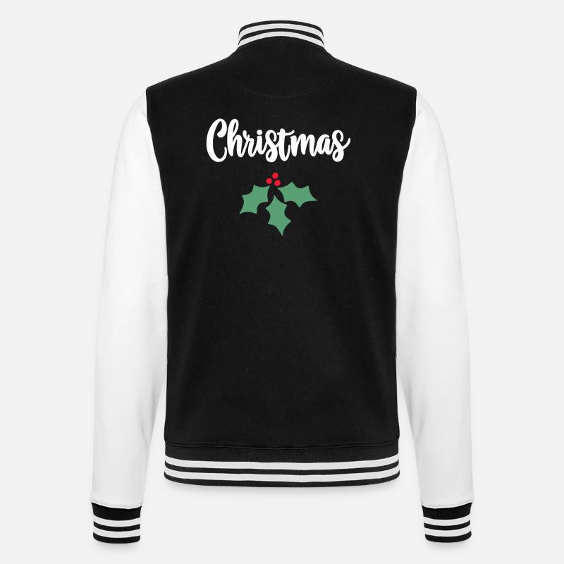 Weihnachts-Stechpalme - College-Sweatjacke - Schwarz/Weiß
