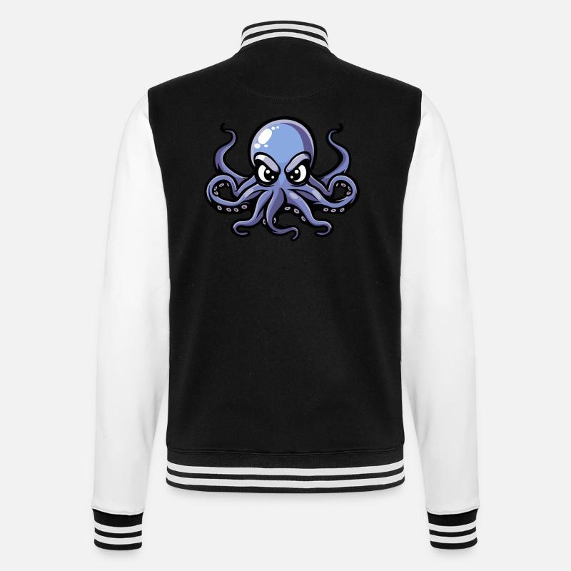 Octopus Comic - College Sweat Jacket - black/white