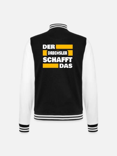 Woodturning as work - College Sweat Jacket - black/white