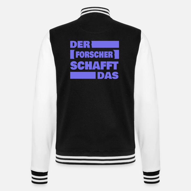 Forscher als Arbeit - College-Sweatjacke - Schwarz/Weiß
