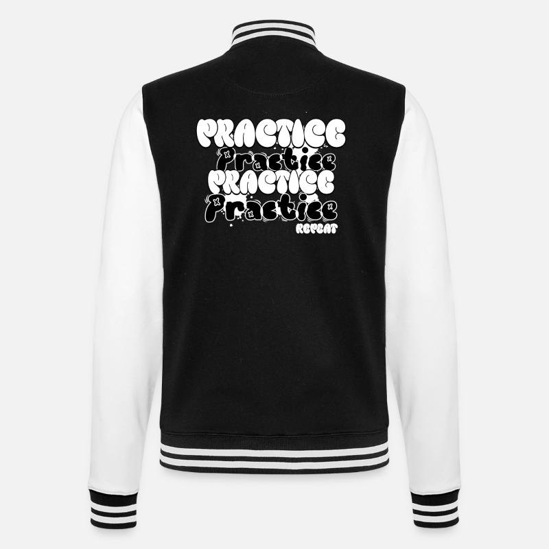 Practice and Repeat - College Sweat Jacket - black/white