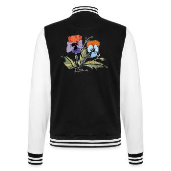 Blumen - College-Sweatjacke - Schwarz/Weiß - Hinten - Marisol (170cm)