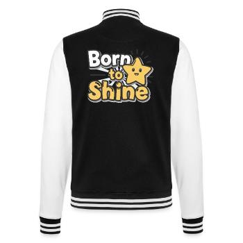 Born to Shine – Strahlender Stern - College-Sweatjacke - Schwarz/Weiß - Hinten - Marisol (170cm)