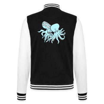 2 Böse Oktopus Kraken Tintenfisch Kopffüßer Team - College-Sweatjacke - Schwarz/Weiß - Hinten - Marisol (170cm)