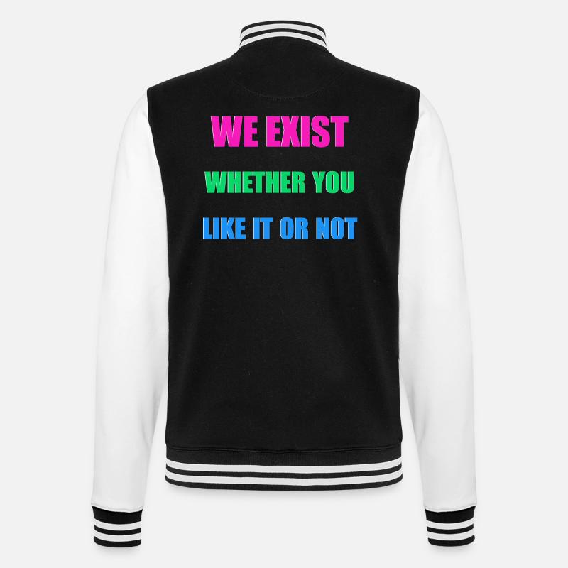We Exist - Drapeau polysexuel - Veste Teddy - noir/blanc