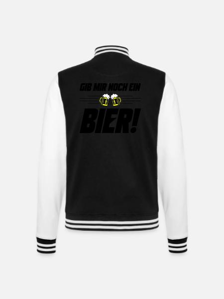 Noch ein Bier Spruch - College-Sweatjacke - Schwarz/Weiß