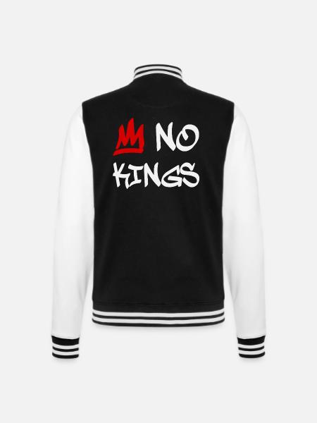 No Kings in America since 1776 - College-Sweatjacke - Schwarz/Weiß