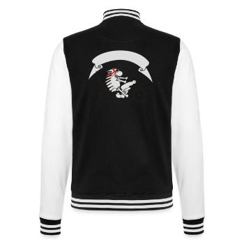Bikerschaf mit Banner - College-Sweatjacke - Schwarz/Weiß - Hinten - Marisol (170cm)