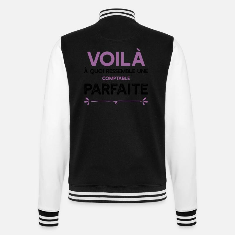 Une Comptable parfaite cadeau - Veste Teddy - noir/blanc