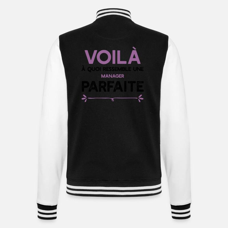 Une Manager parfaite cadeau - Veste Teddy - noir/blanc