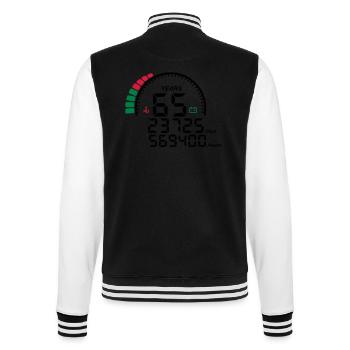 years 65 years anniversary meter - College Sweat Jacket - black/white - Back - Marisol (170cm)