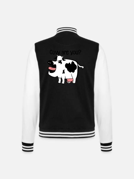 Cow are you? - College Sweat Jacket - black/white