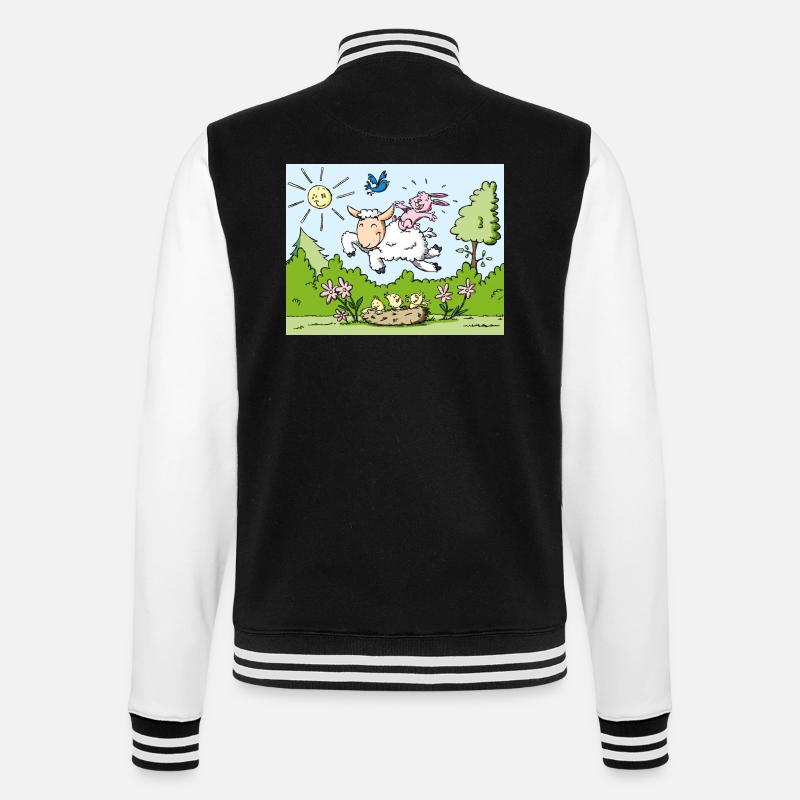 Frühling - College-Sweatjacke - Schwarz/Weiß
