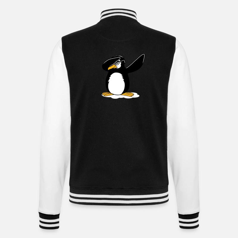 Dabbing Pinguin Funny Dance Geschenk - College-Sweatjacke - Schwarz/Weiß