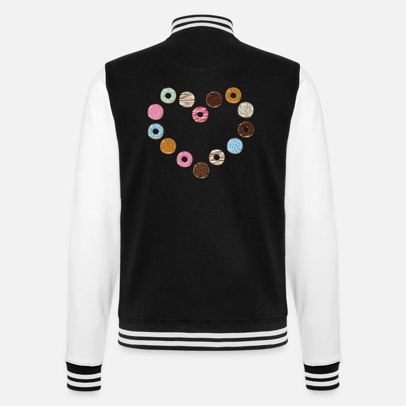 Donut Herz - College-Sweatjacke - Schwarz/Weiß