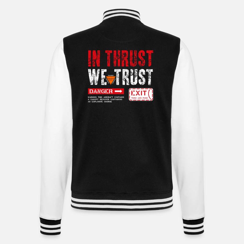 IN THRUST WE TRUST - College-Sweatjacke - Schwarz/Weiß