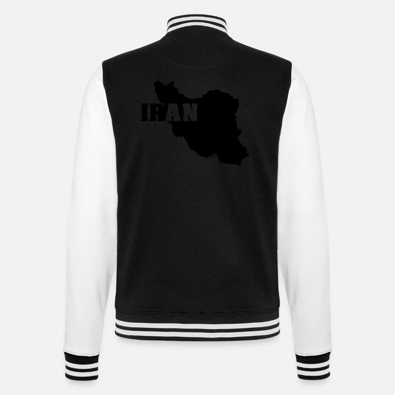 Iran (ID: 002004) - College-Sweatjacke - Schwarz/Weiß