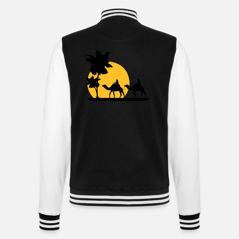 Camel - Kamel - Dromedar - Karawane - College-Sweatjacke - Schwarz/Weiß