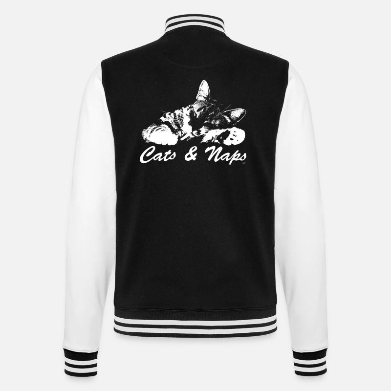 Cats & Naps - College Sweat Jacket - black/white