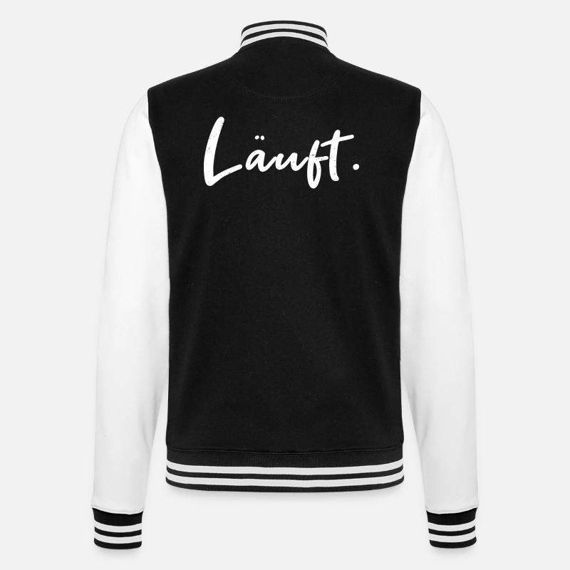 Läuft. – Handlettering Statement - College-Sweatjacke - Schwarz/Weiß