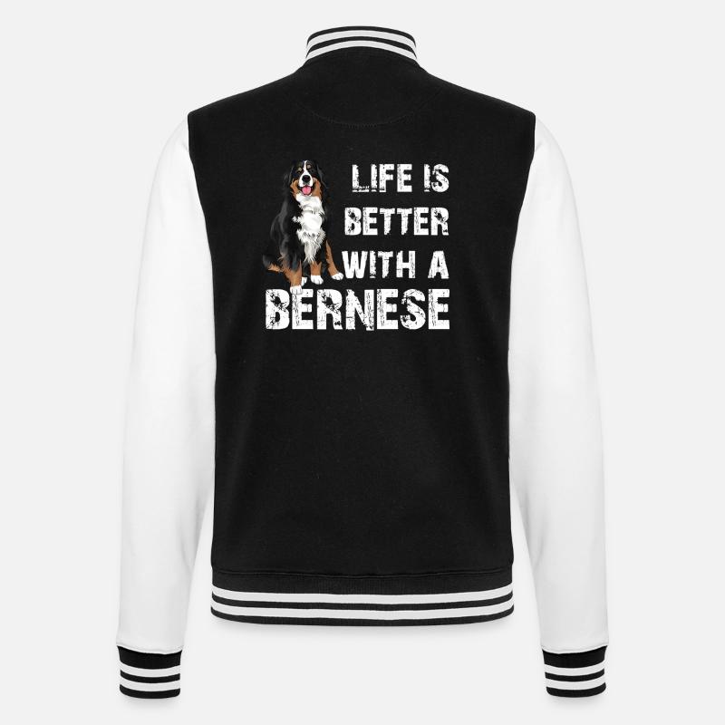 Bernese Mountain Dog - College Sweat Jacket - black/white