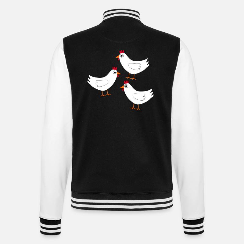 white chicken funny - College Sweat Jacket - black/white