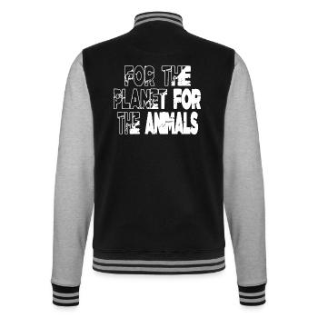 present idea present vegetable birthday earth - College-Sweatjacke - Schwarz/Grau meliert - Hinten - Marisol (170cm)