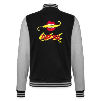 Fick dich - College-Sweatjacke - Schwarz/Grau meliert - Hinten - Marisol (170cm)