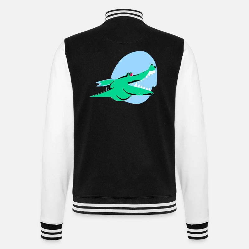 Zoco the crocodile - College Sweat Jacket - black/white