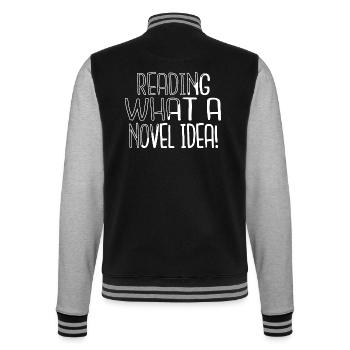Cadeaux Amoureux Dictons Livres et Vin Bookish Stuff - Veste Teddy - noir/gris chiné - Dos - Marisol (170cm)
