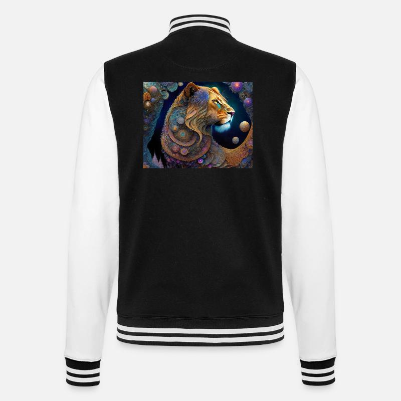 Löwe - College-Sweatjacke - Schwarz/Weiß