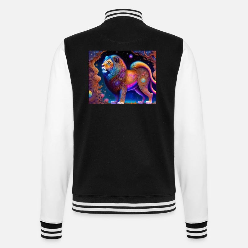 Löwe - College-Sweatjacke - Schwarz/Weiß