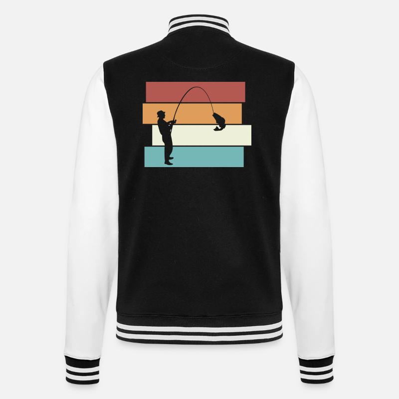 Pêcheur Retro Pêche Hobby - Veste Teddy - noir/blanc