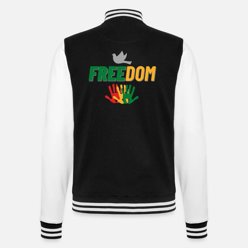 Freedom - College-Sweatjacke - Schwarz/Weiß