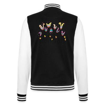 Flowers - College Sweat Jacket - black/white - Back - Marisol (170cm)
